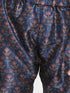 Boy's Maroon Twill Jacket, Printed Kurta And Pyjama Set